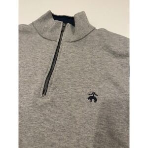 Brooks Brothers Sweater Mens Sz Lrg Sleeveless Gray Quarter Zip Pullover